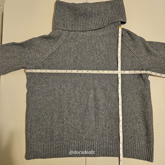 Market & Spruce Sharon Cowl Neck Waffle Stitch Sweater Dark Grey Women's XXL - Picture 2 of 10